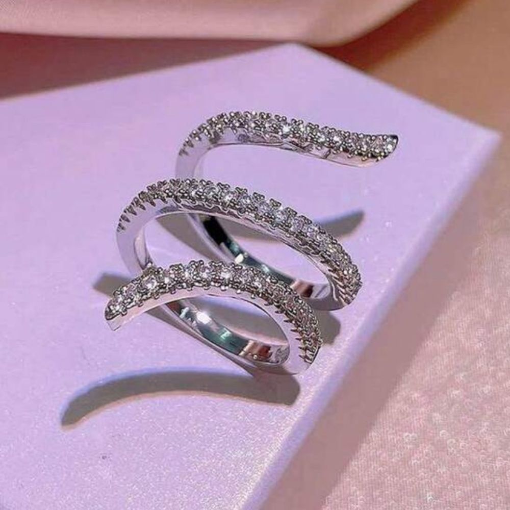 Elegant Silver Spiral Ring N1223